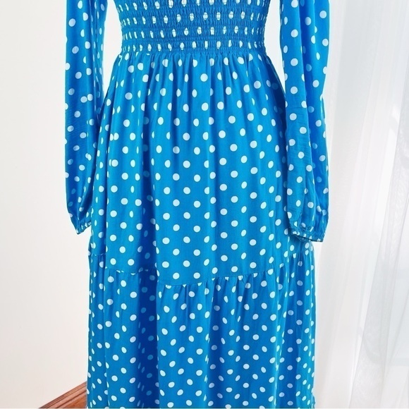 💋Anthropologie Dolan polka dots light blue maxi dress size S - Picture 10 of 16